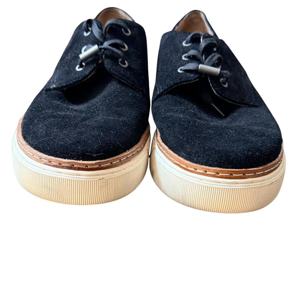 Andrew Marc Mens Size 9 Black Suede Derby Shoes Lace Up Dress Sneakers Preppy